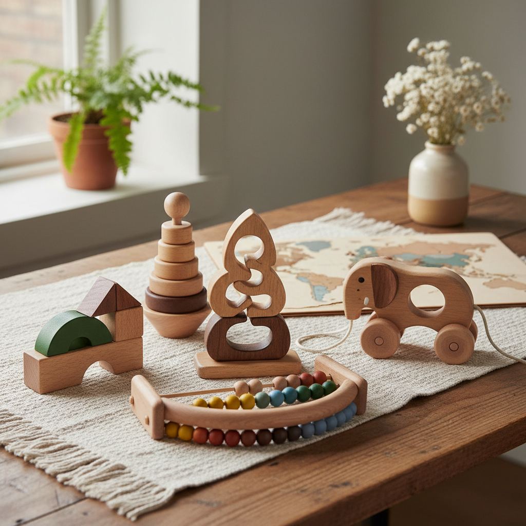 Más Allá del Plástico: La Elegancia y Durabilidad de los Juguetes Montessori de Diseño.